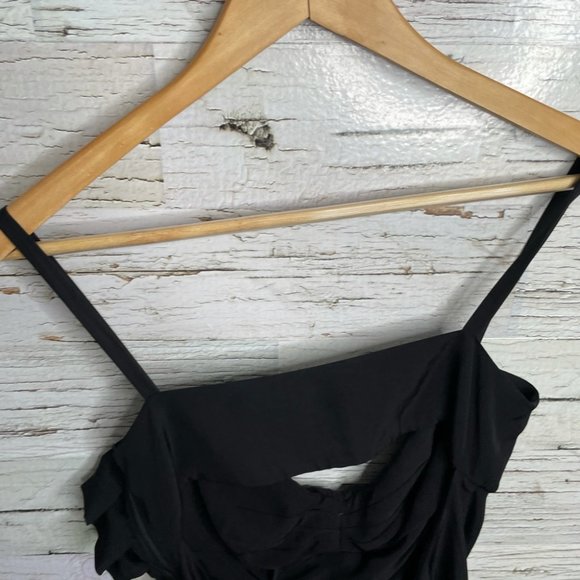 Prada black blouse bow top size 40 /6 - Picture 6 of 12